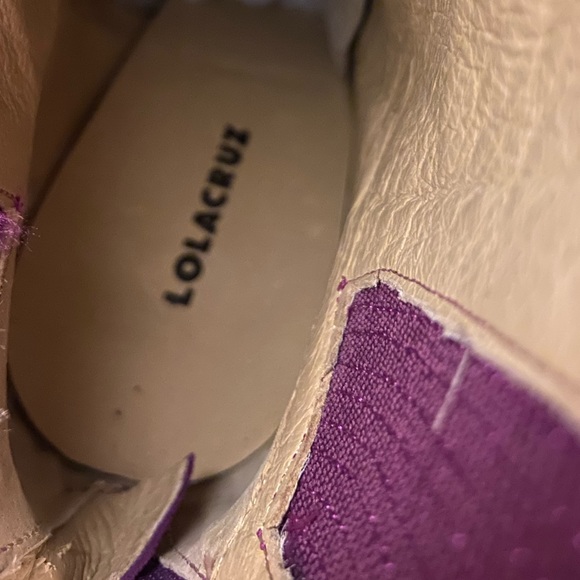 Lola Cruz Leste Suede Boots Fuchsia /Purple Platform Booties Women’s Size 37 - Picture 7 of 9